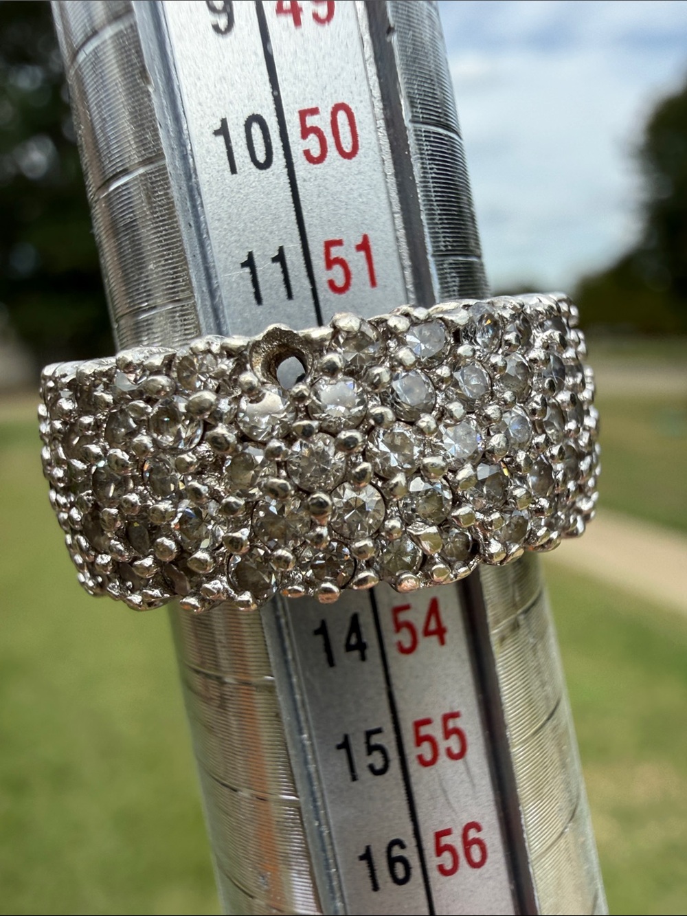 Sterling Silver Pavé Eternity Ring - Size 6.5 - 8 Grams - Picture 11 of 13